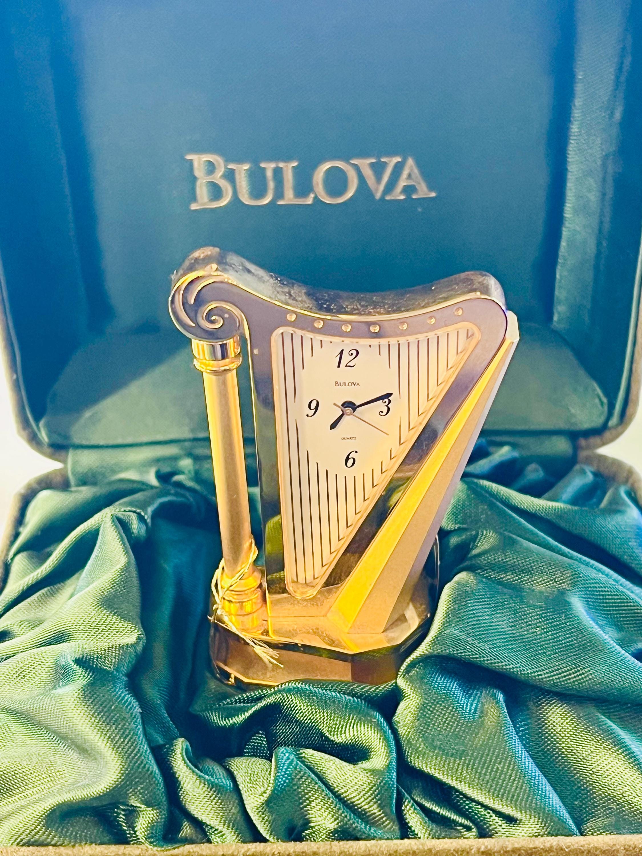 Bulova Miniature Harp Clock - Etsy