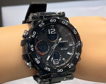 FOXBOX Men's Digital Watch Big Dial Chronograph Wristwatch Sport Watch