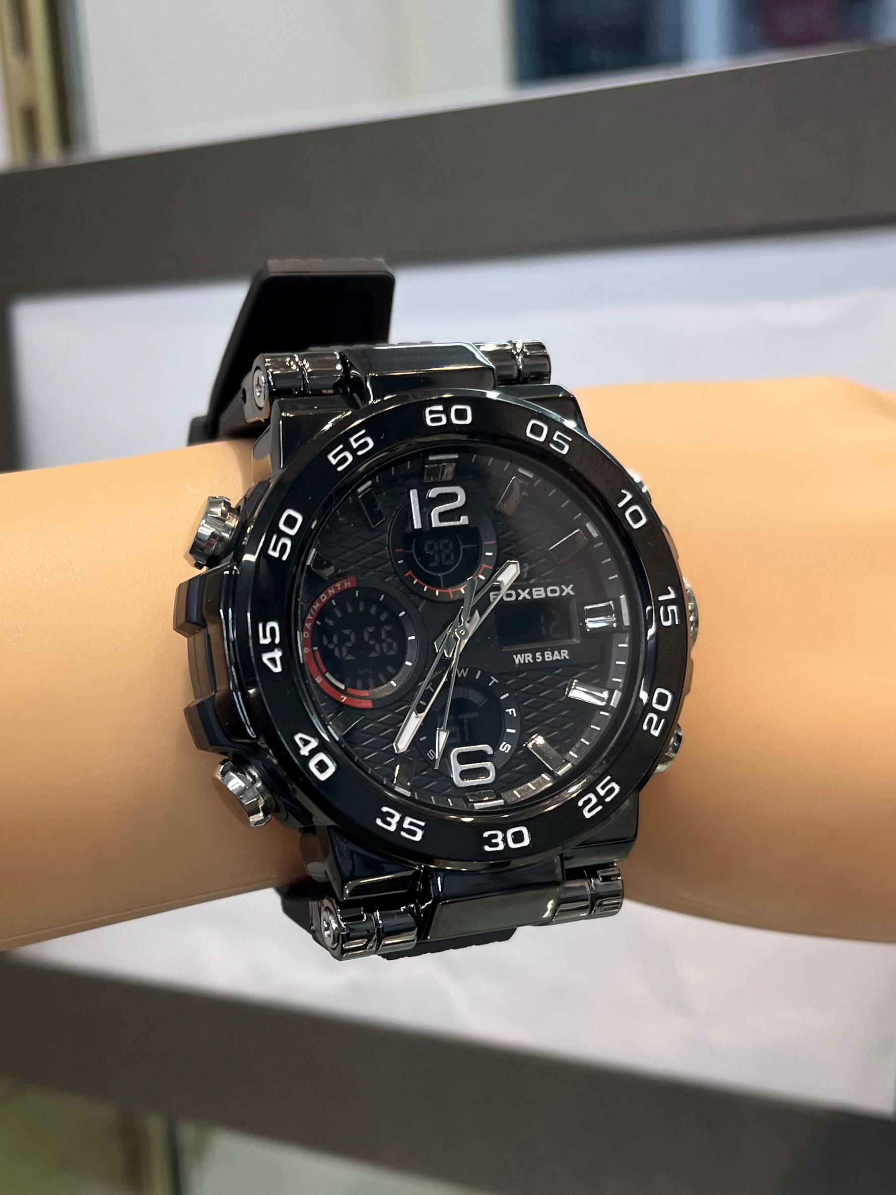 FOXBOX Men's Digital Watch Big Dial Chronograph Wristwatch Sport