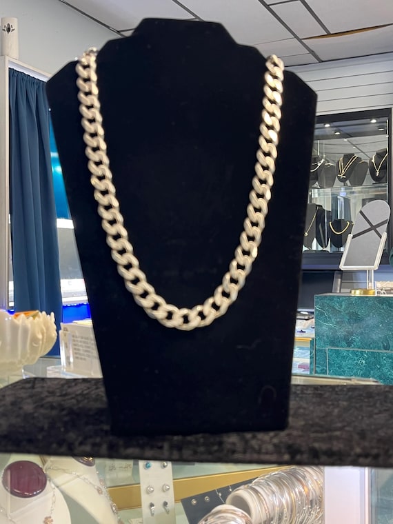 Solid 26' Large 925 Silver Cuban Link Necklace - image 16