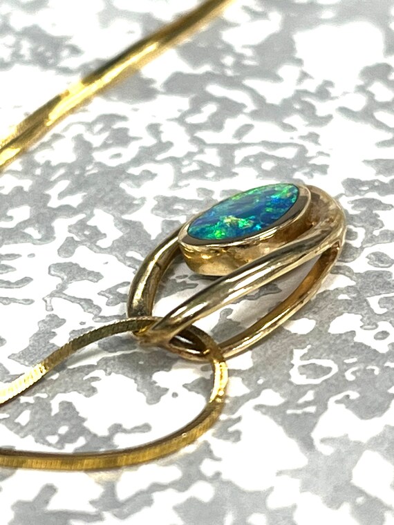 14k Yellow Gold Pendant with Stunning Multicolor … - image 3