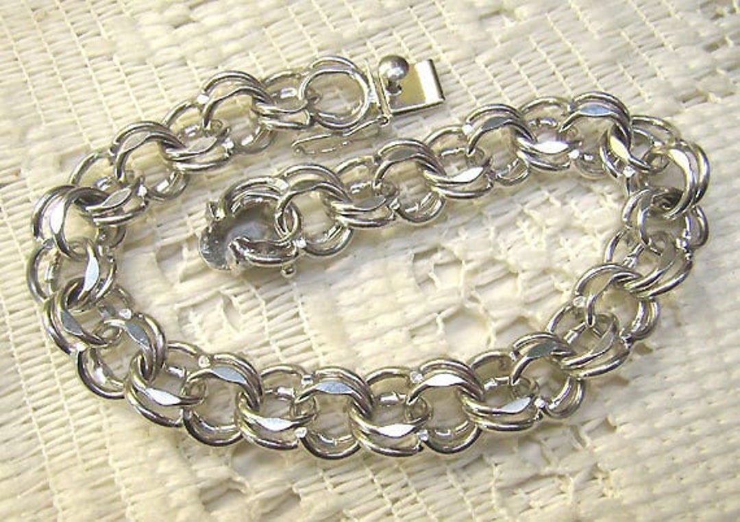 Vintage Sterling Silver Italy 925 Charm Link Bracelet - Etsy Vintage Sterling Silver Italy 925 Charm Link Bracelet - Etsy