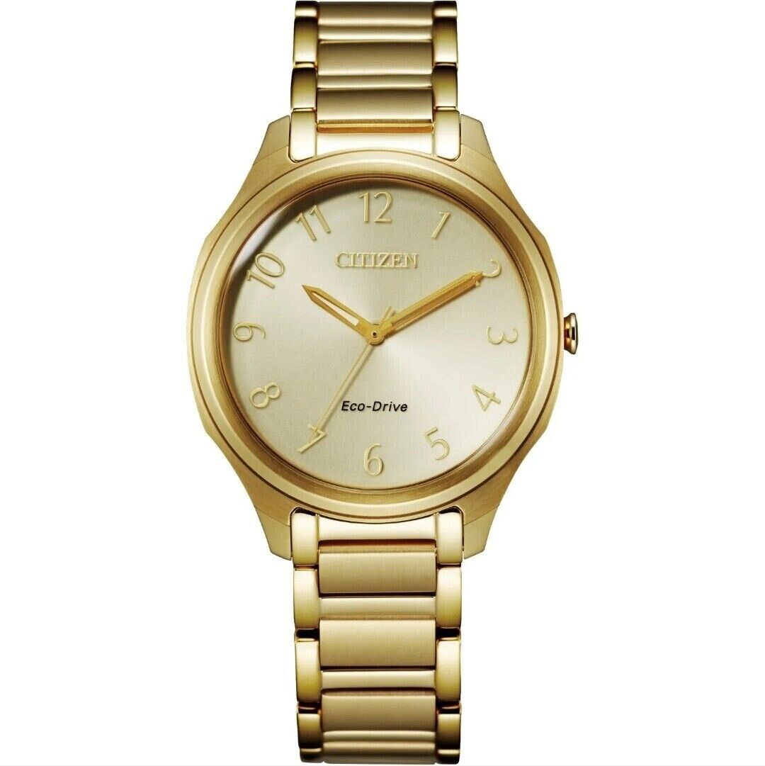 Citizen Eco Drive Drive Goldfarbene Uhr 35mm EM0752 54P Etsy