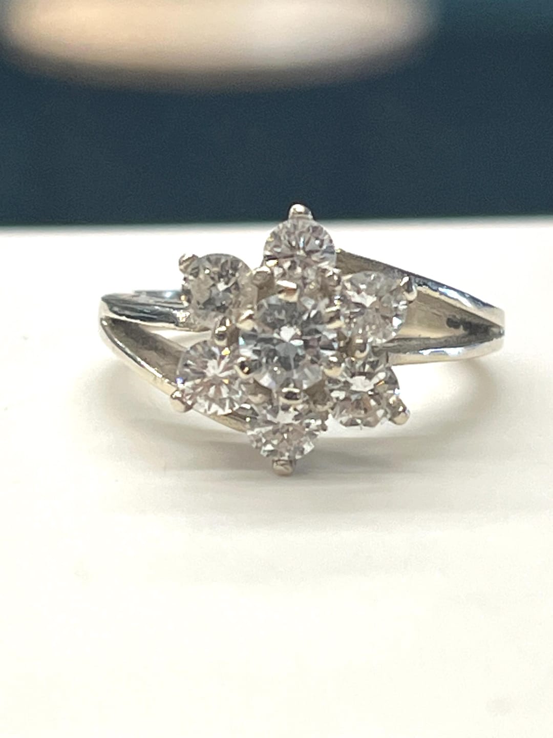 Vintage Ladies 1975 Diamond White Gold Daisy Cluster Ring - Etsy