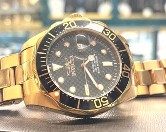 Mens Pro Diver Invicta Fiber Dial 18kt Rose Gold-plated Watch