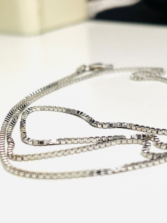1mm 14k White Gold 20" Box Style Chain - image 6