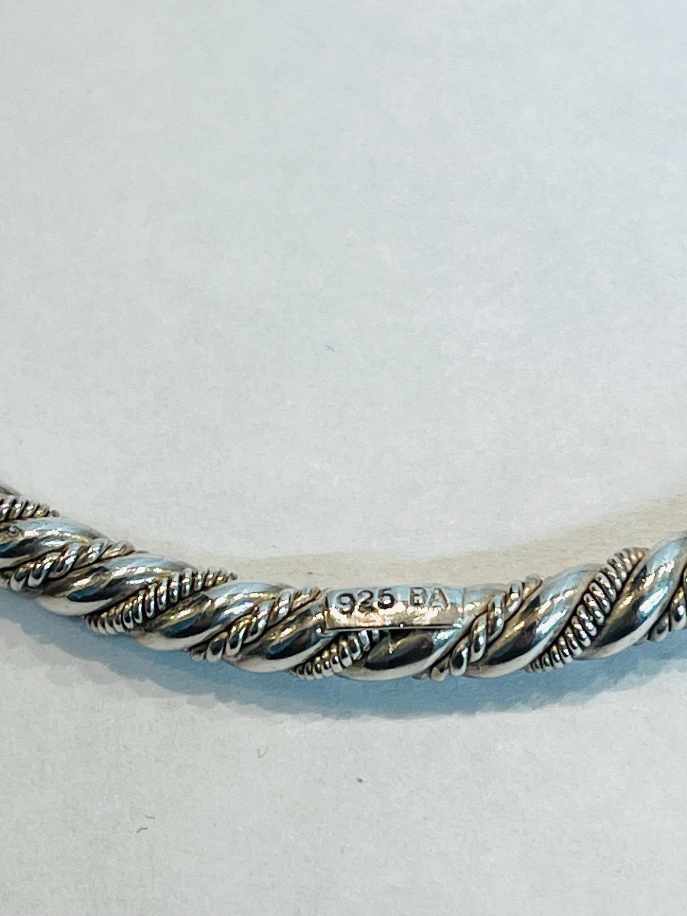アクセサリー Vintage Silver Twist Bar Bangle 925 VINTAGE STERLING SILVER 8 IN UNIQUE TWIST ROPE TWIST BANGLE