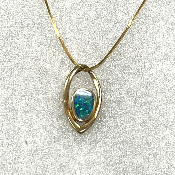 14k Yellow Gold Pendant with Stunning Multicolor … - image 1