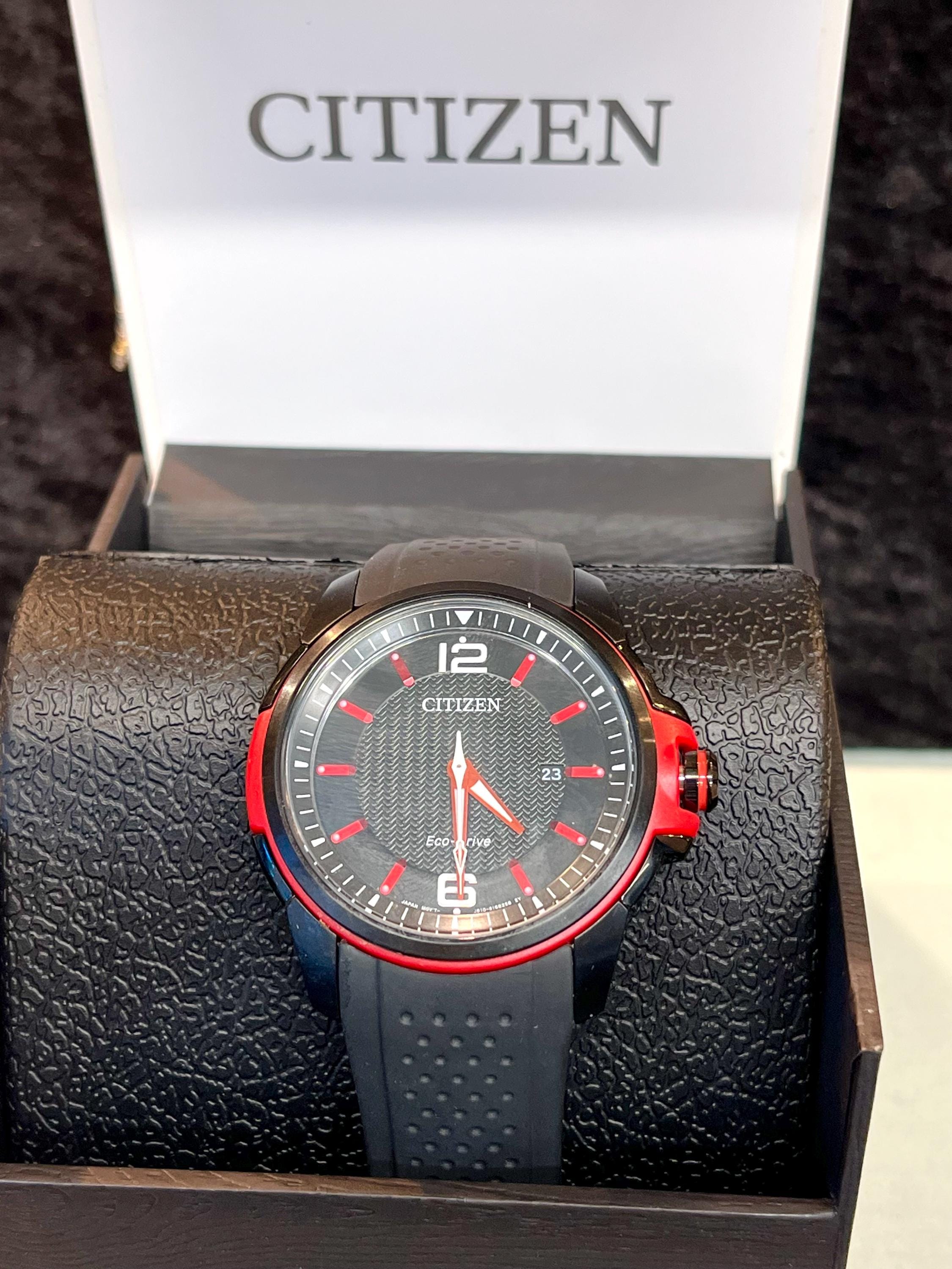 Citizen Men's Eco-drive Red & Black Weekender Watch - Etsy