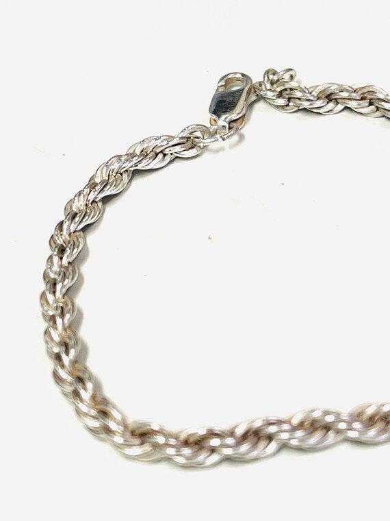 Sterling Silver 3mm Rope Chain Bracelet - image 3