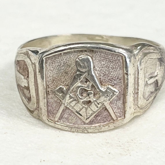 Mens H VS Diamond Masonic Freemason Ring 14K YG 12.5GM Size 11 1/2