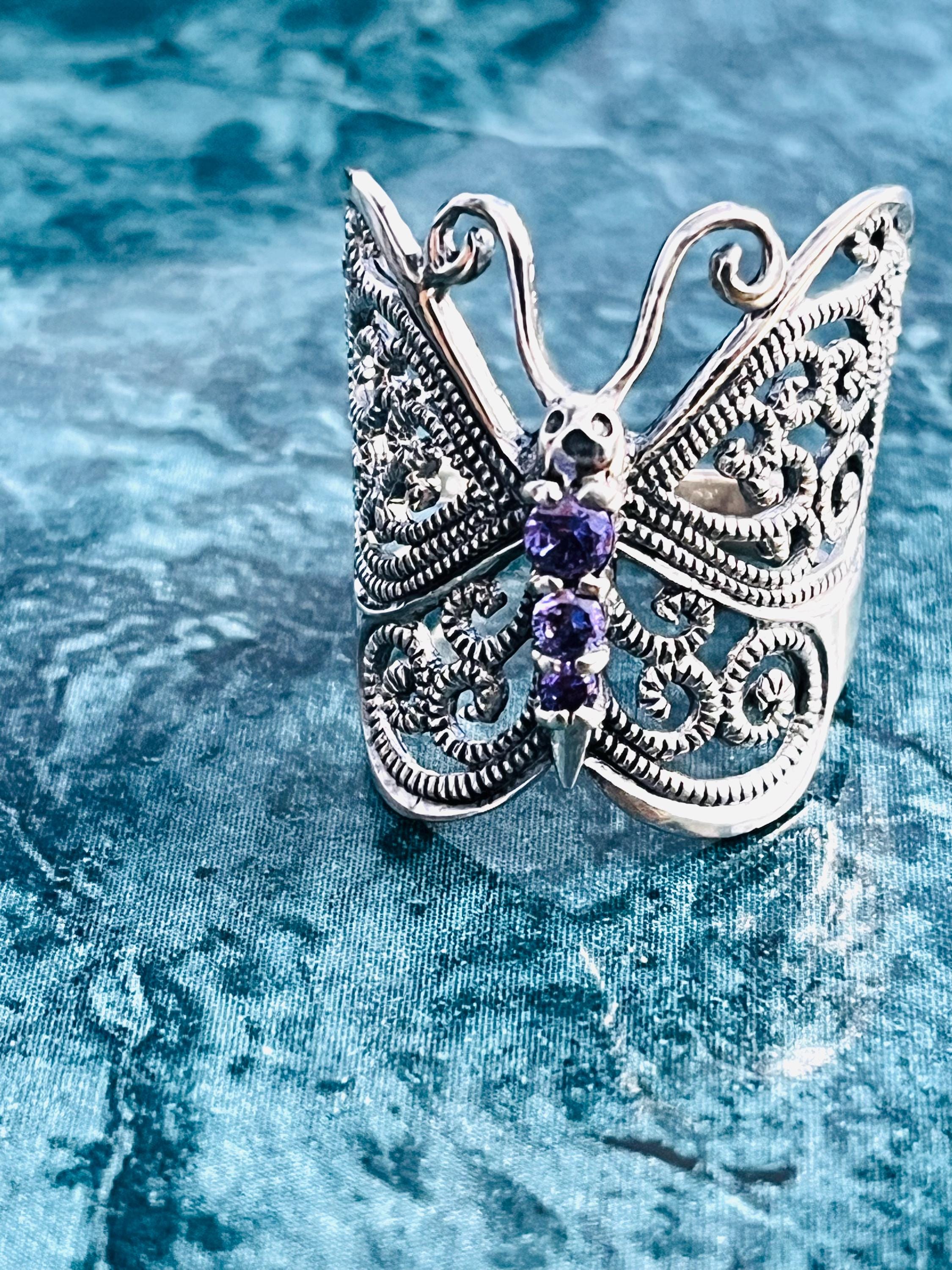 Stilvoller Sterling Silber Anhänger Massiv 925 Schmetterling