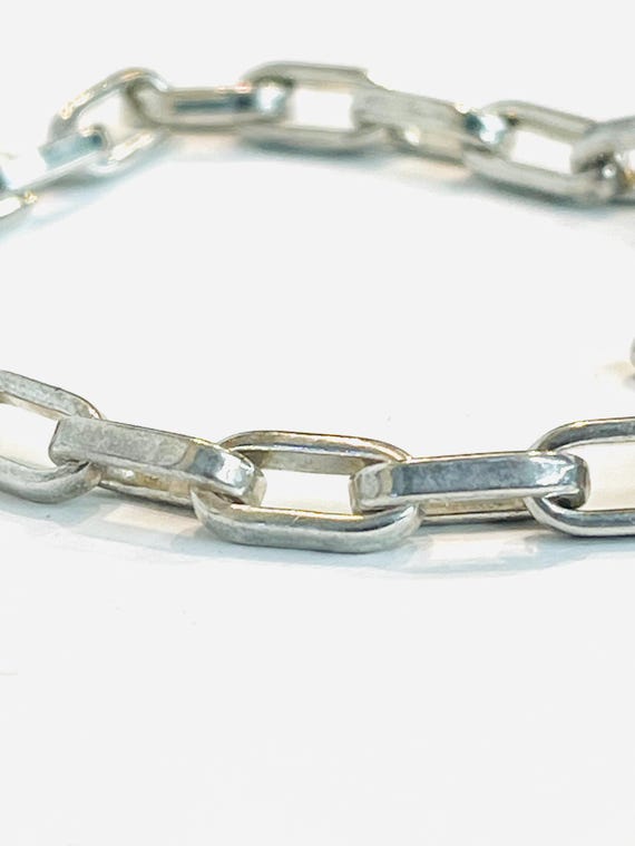 8" Sterling Silver Chunky Paper Clip Link Toggle … - image 5