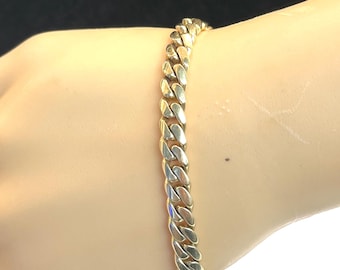 14k Yellow Gold Chunky Cuban Link Bracelet