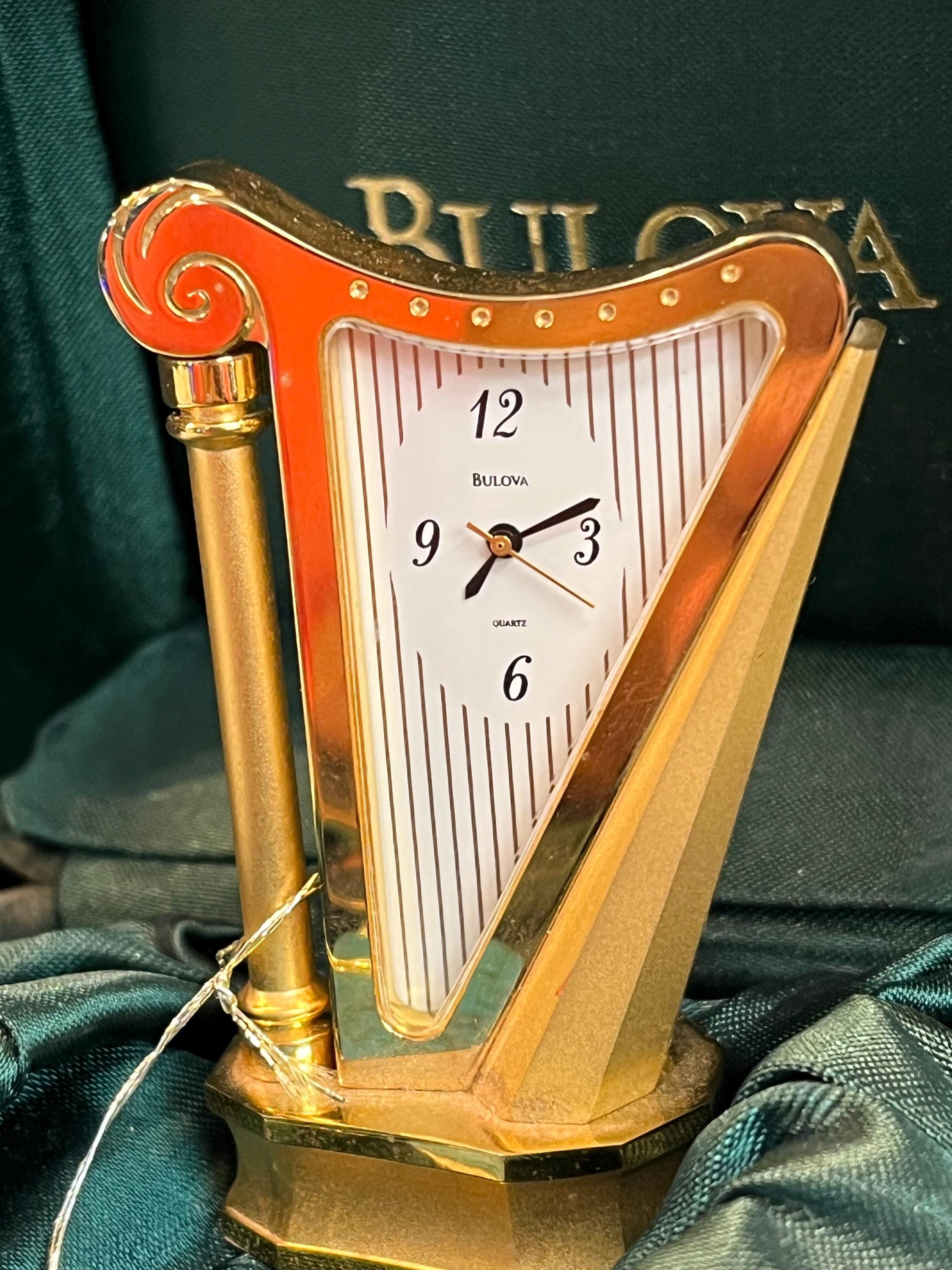 Bulova Miniature Harp Clock - Etsy