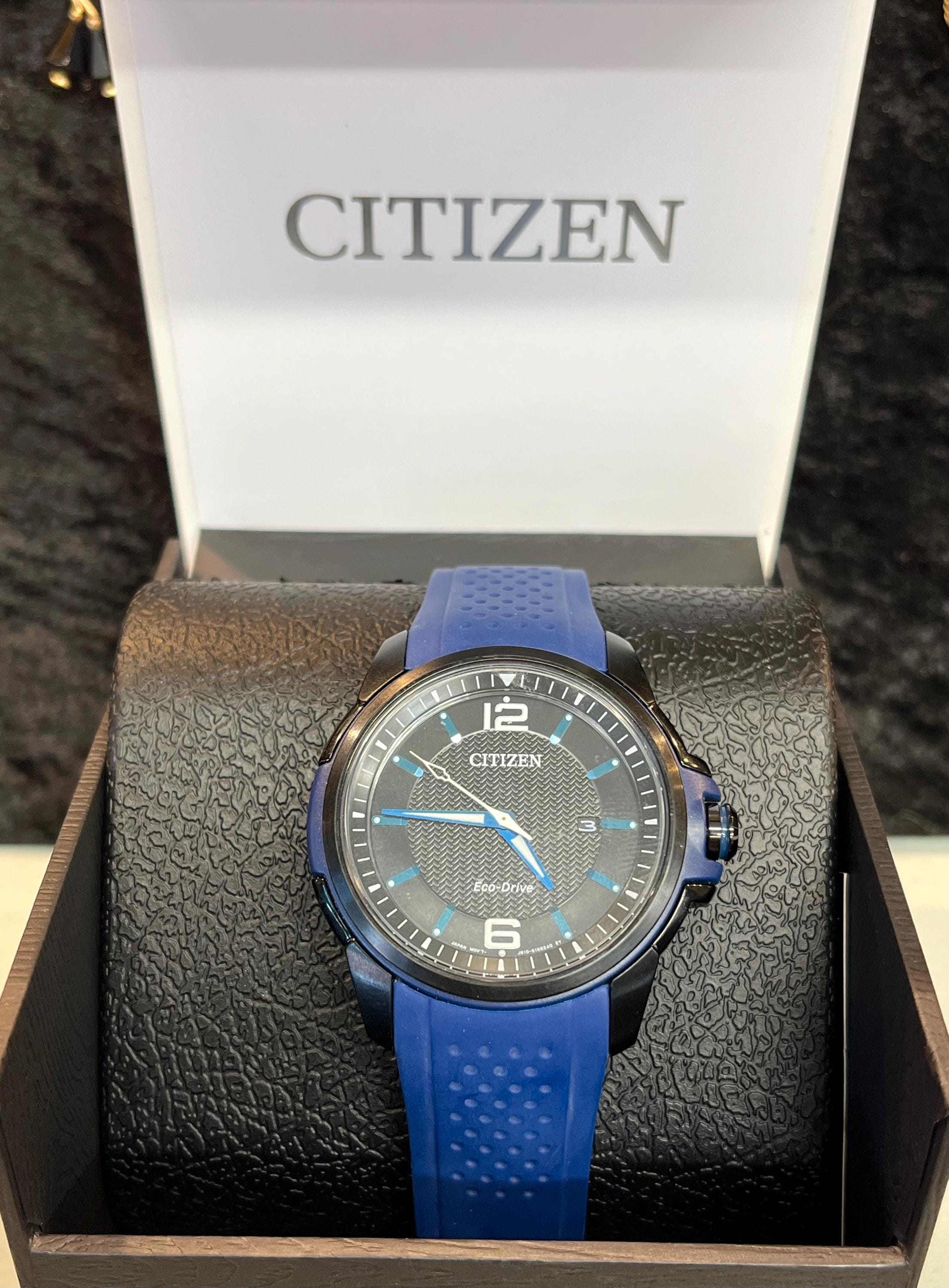 Citizen Men's Eco-drive Blue & Black Weekender Watch - Etsy
