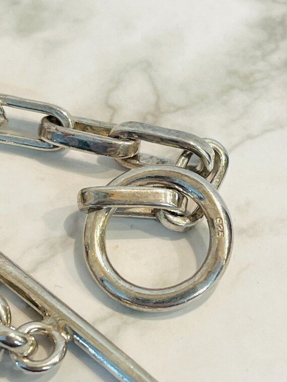 8" Sterling Silver Chunky Paper Clip Link Toggle … - image 6