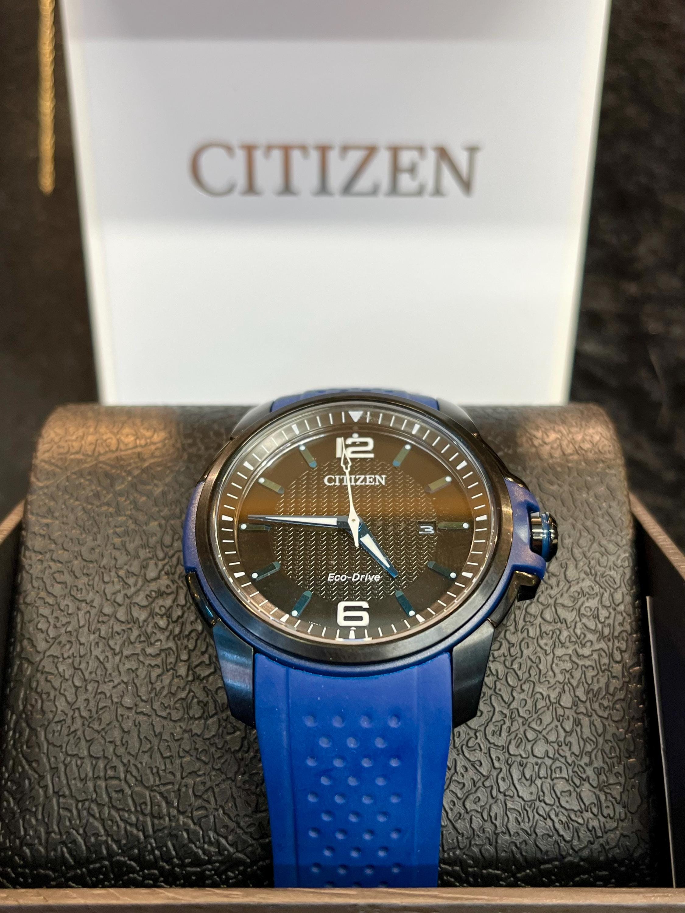 Citizen Men's Eco-drive Blue & Black Weekender Watch - Etsy