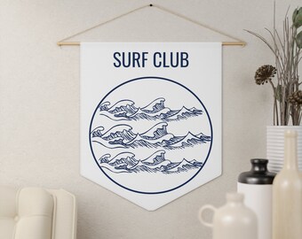 Surf Club Pennant | Pennant Flag | Wall Art Banner | Kids Room Decor |Nursery | Play Room | Wall Decor | Surf Wall Art | Coastal Decor