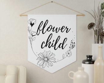 Blumenkind Wimpel | Wimpelkette | Wandkunst Banner | Kinderzimmer Dekor |Kinderzimmer | Spielzimmer | Wanddeko | Baby Mädchen Kinderzimmer Dekor