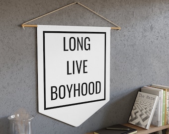 Long Live Boyhood Pennant | Pennant Flag | Wall Art Banner | Kids Room Decor |Nursery | Play Room | Wall Decor | Baby Boy Nursery Decor