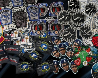 Custom Embroidered Patches, Iron On, Sew On, Hook & Loop