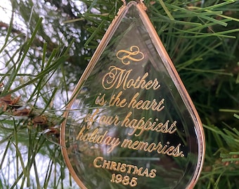 Vintage 1980s Hallmark Keepsake Ornament Mother Dated 1985 Acrylic Ornament with box