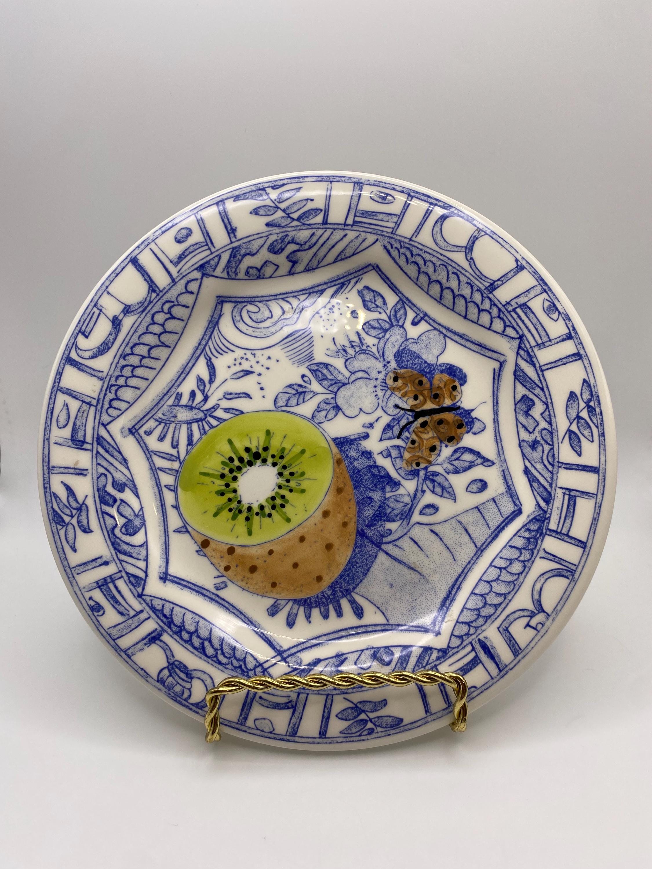 Kiwi Canape Plate by Faiencerie De Gien - Etsy