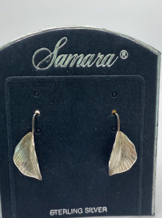 Sterling Silver Pierced Dangling Leaf Earrings by… - image 1
