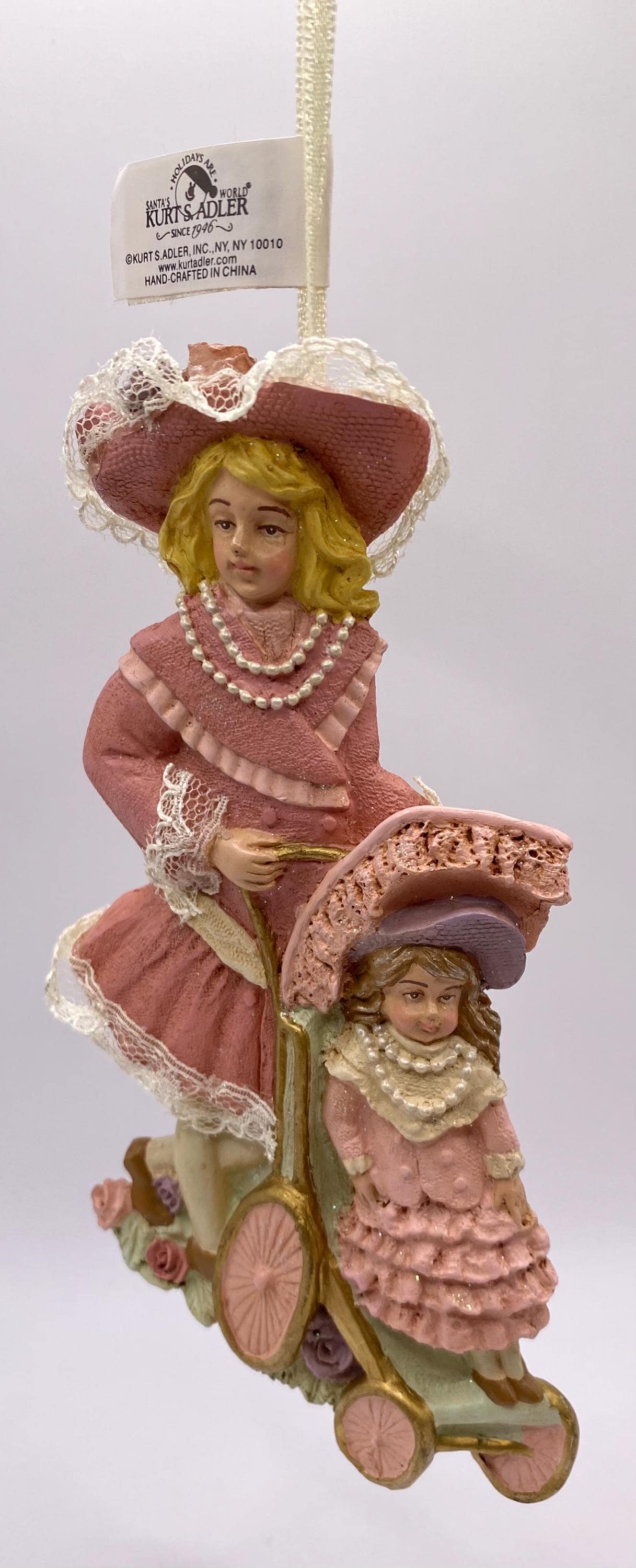 Vintage Christmas Kurt S. Adler Victorian Girl and Doll Ornament