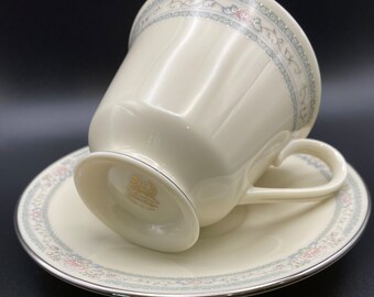 Lenox Footed Cup and Saucer Charleston Pattern