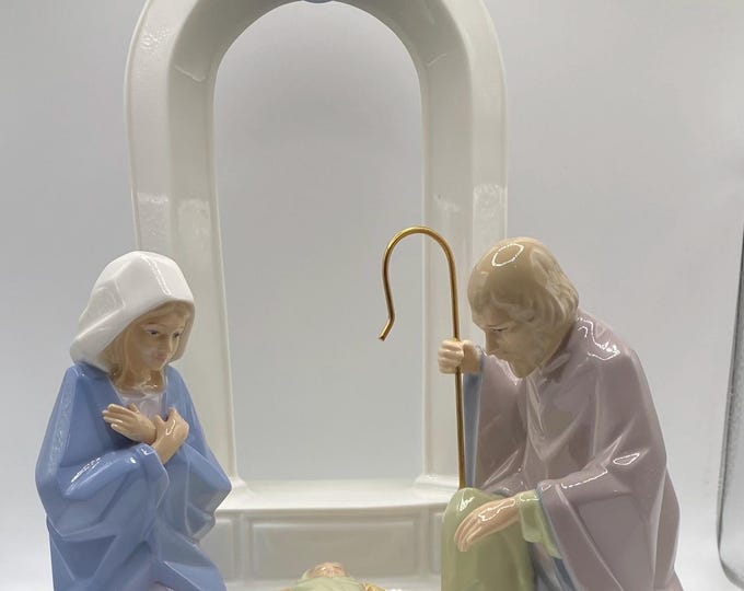 Hallmark Nativity Set Vintage Hallmark Holy Family and Stable Nativity Set With Original Box ...