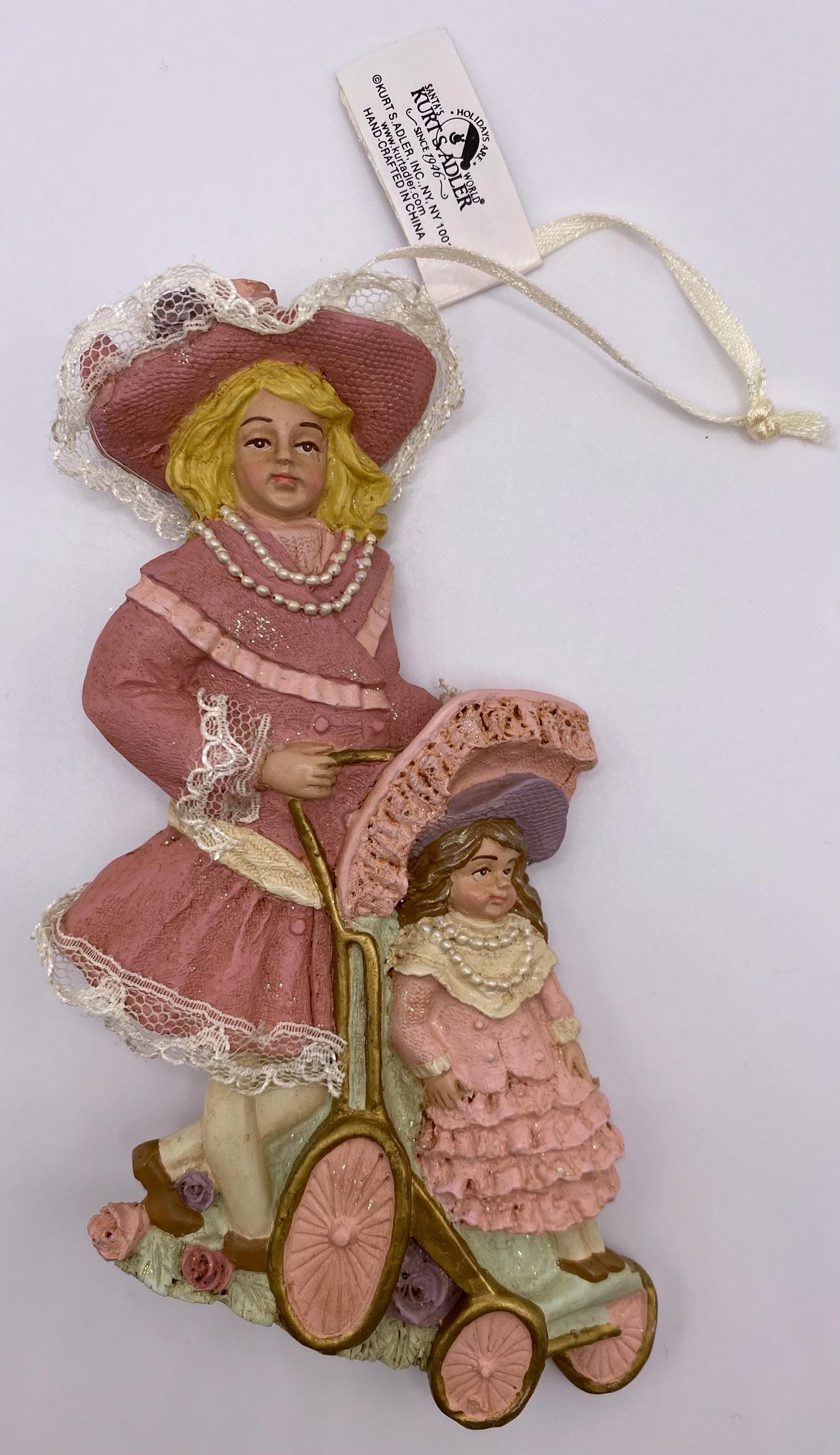 Vintage Christmas Kurt S. Adler Victorian Girl and Doll Ornament