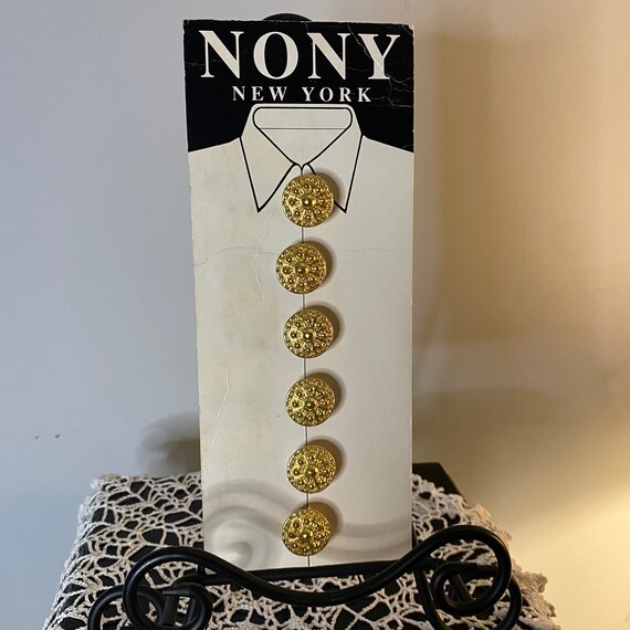 5 Vintage NONY New York Gold Finish Button Covers… - image 1