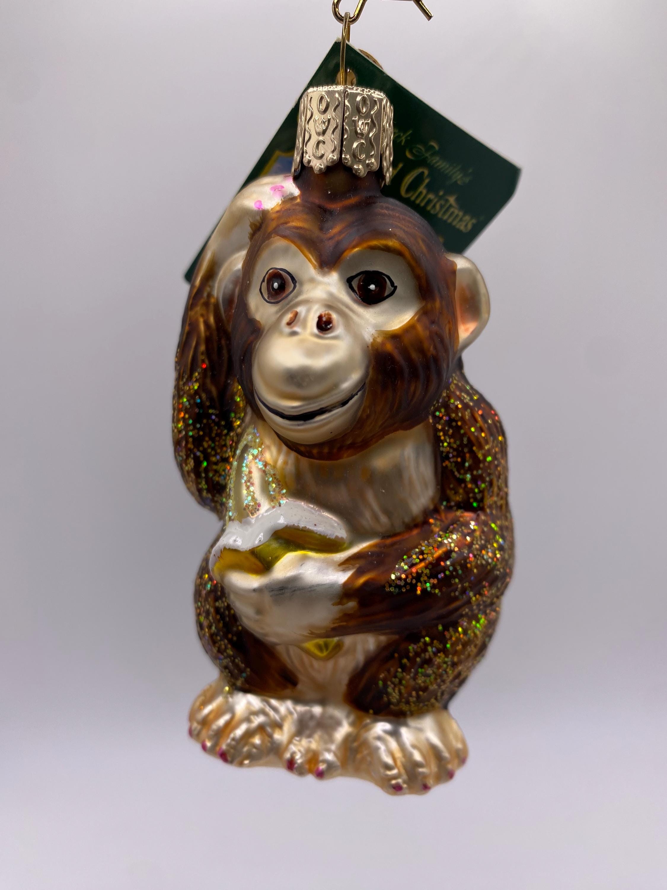 Vintage Old World Christmas Chimpanzee Ornament / Monkey Ornament