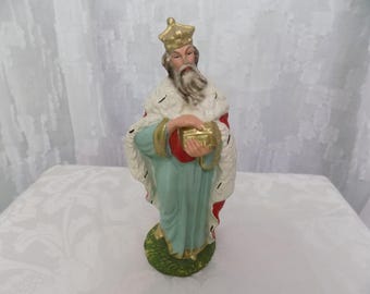 1950s Vintage Chalkware Nativity Wise Man Figurine Italy