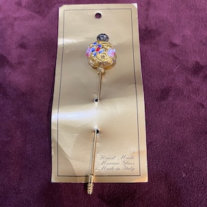 Vintage Murano Glass Hat Pin Stick Pin