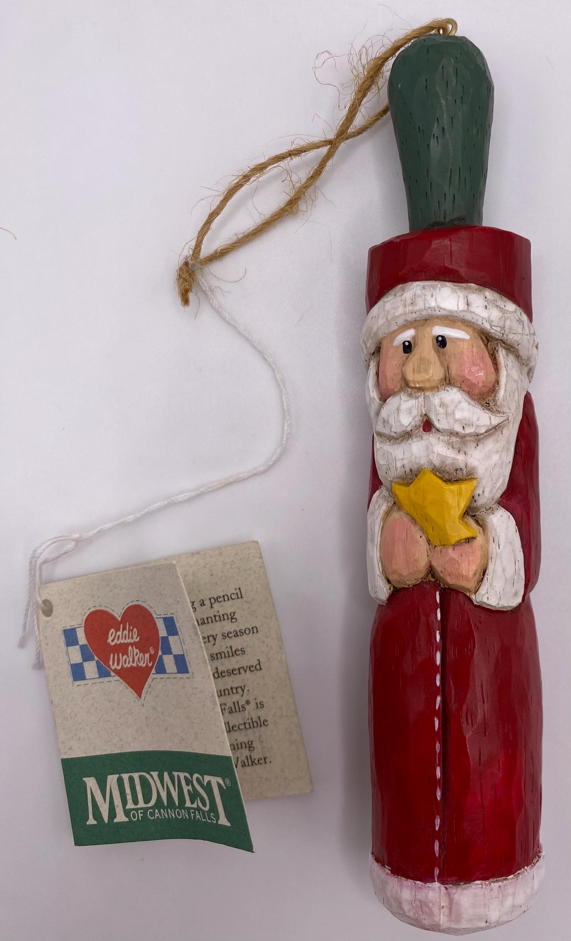 ヴィンテージ Apple Whimseys 製 サンタクロース1978 手作り Eddie Walker Carved Wood Santa Ornament MIDWEST of Cannon Falls - Etsy