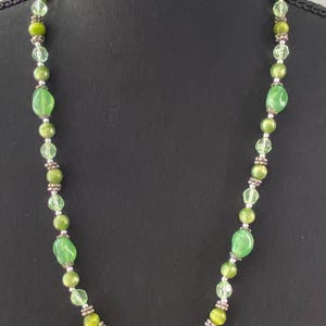 Green Glass Beaded Necklace