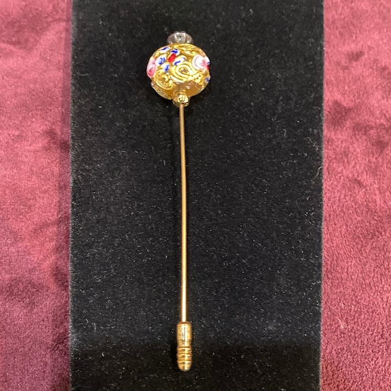 Vintage Murano Glass Hat Pin Stick Pin - Etsy display picture 1