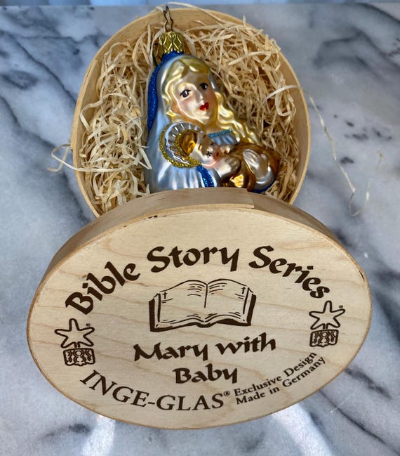 Authentic Inge-glas Hand-blown Glass Ornament Mary With Baby Jesus