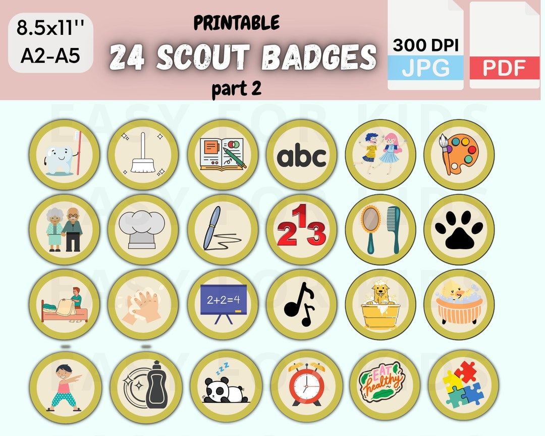 Printable Scout Badges for Girl Scouts and Boys. Daily - Etsy