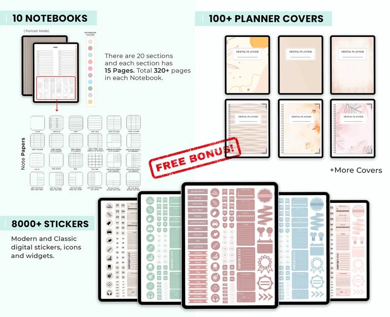 2024 Digital Daily Planner, Dated Life Planner for Goodnotes Notability ...