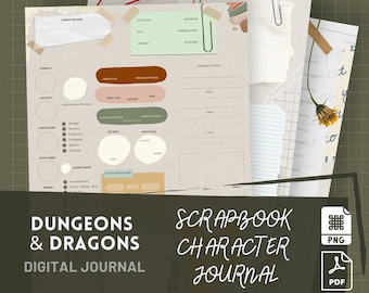 DnD 5e Campaign Journal, Illustrated Character Sheets (PDF)
