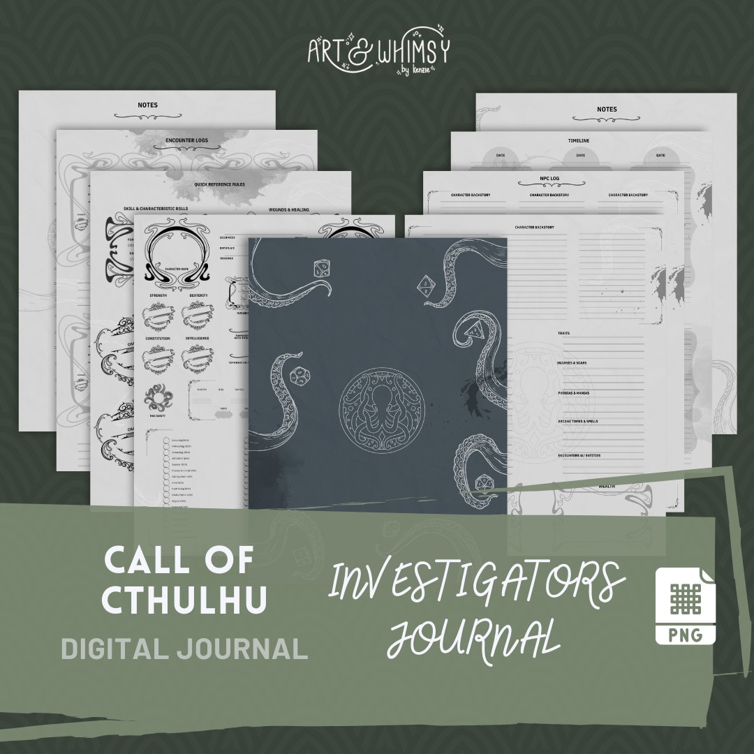 Call of Cthulhu Investigator's &amp; Keeper's Journal/coc Journal/ttrpg ...