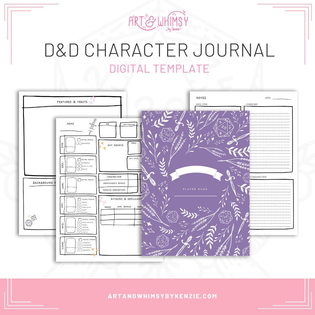 Handdrawn Dnd 5e Campaign Journal/ Character Journal Etsy
