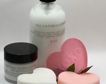 Valentine’s Day Gift Set Soap, Body Butter & All Natural Lotion