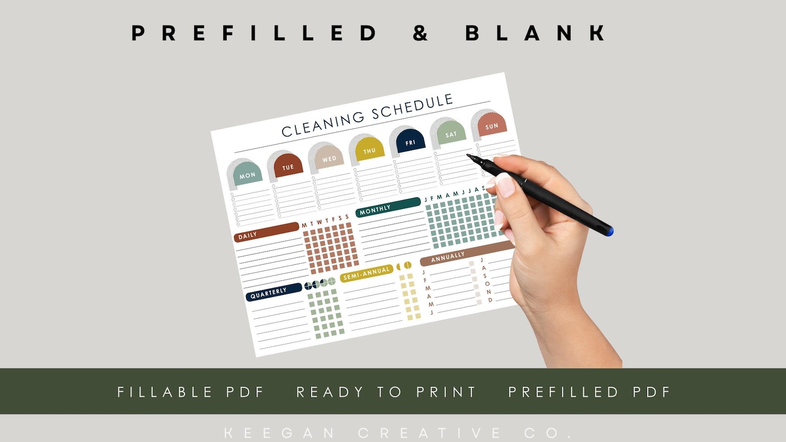 Editable Cleaning Schedule Template: Printable Chore Chart (digital ...