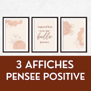 3 posters with positive affirmation "Today will be a beautiful day", TO PRINT, motivational poster, wall decoration, poster TS01