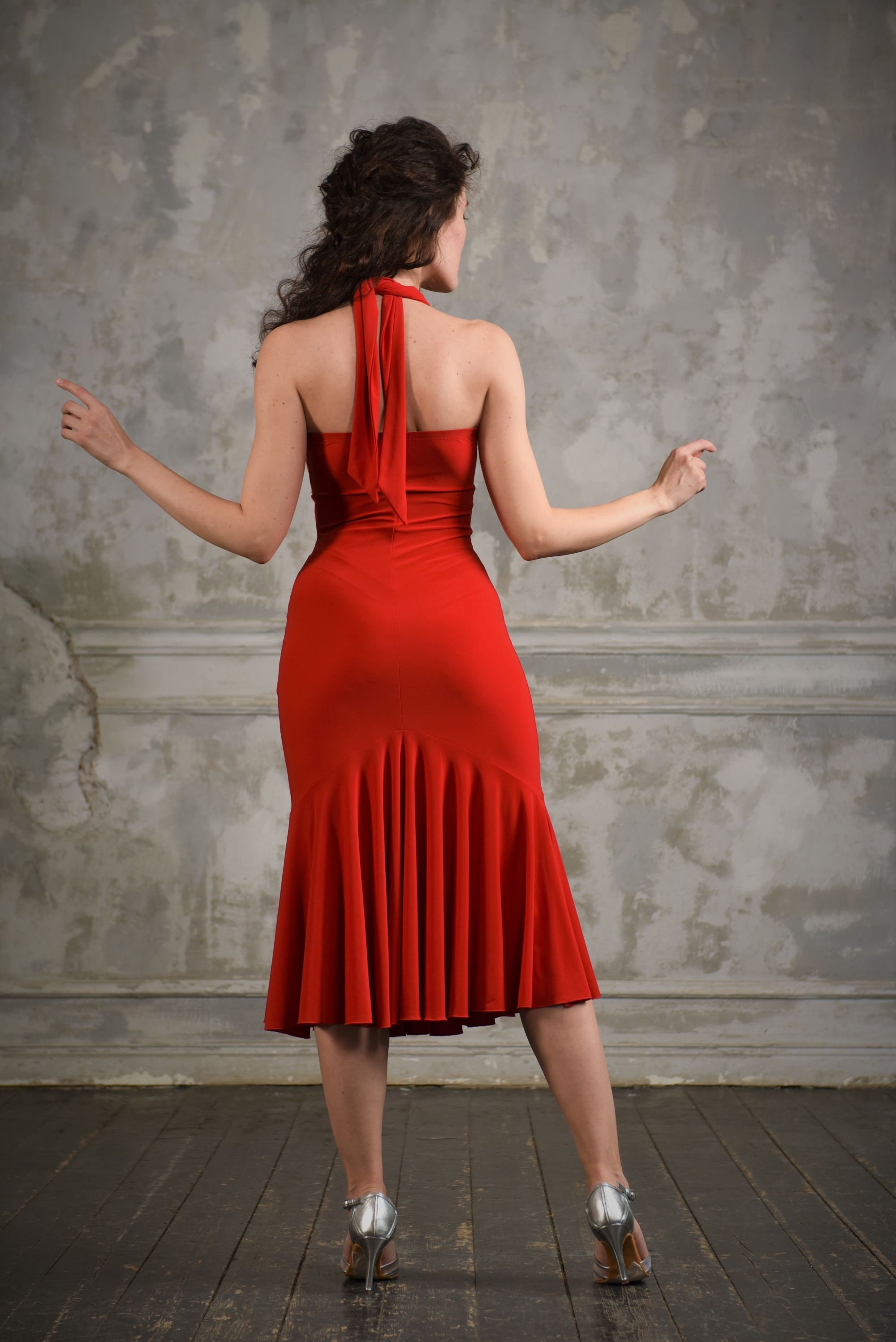 tango dress Black Latin-Rhythm-Tango Dress | Tanzanite Accents